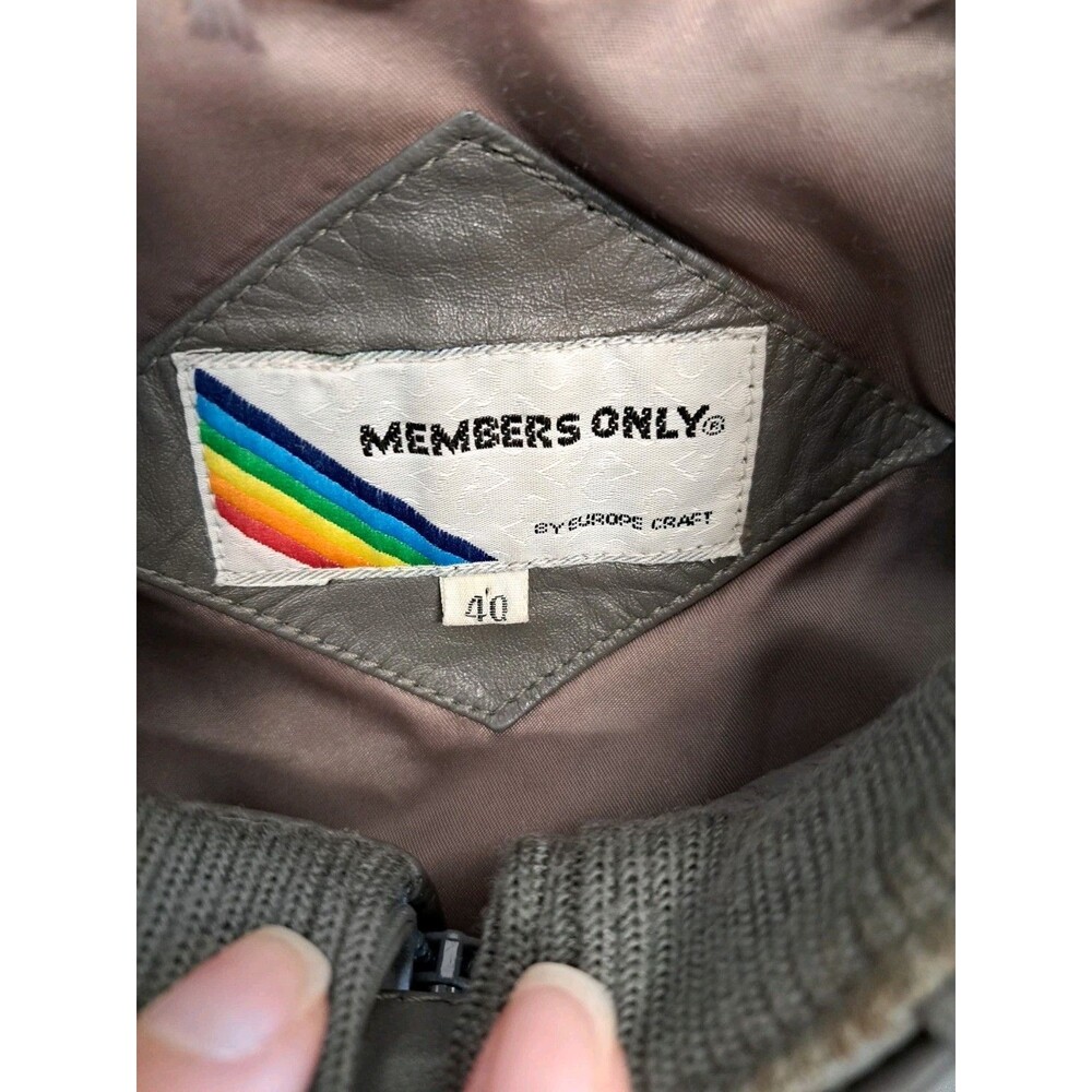 Vintage Members Only Men’s Leather Jacket Size 40 Gray - Picture 8 of 15